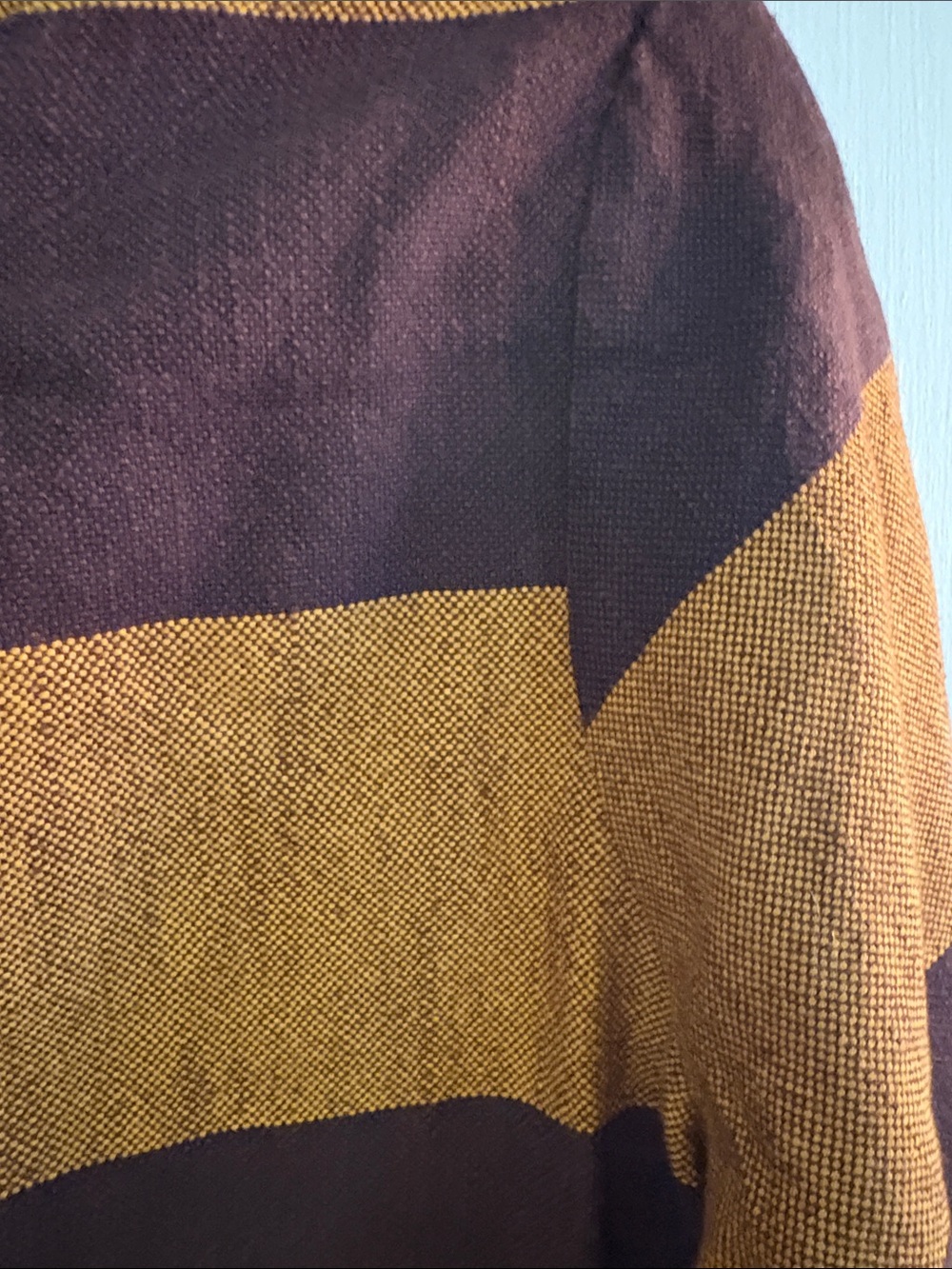Ace &Jig Striped Button-Back top in Mustard and Burgundy - Picture 3 of 3